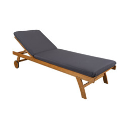 Zeige Details für CONTINI Sonnenliege mit Kissen anthrazit Eucalyptus Bild von CONTINI Sonnenliege mit Kissen anthrazit Eucalyptus