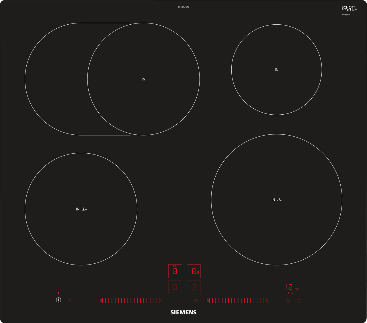 Bild von Siemens EH601LFC1E iQ300 Induktionskochfeld 60 cm Schwarz autark