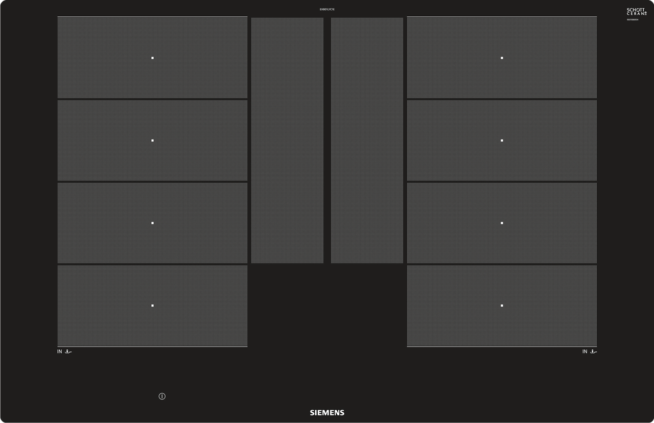 Bild von Siemens EX801LYE3E iQ700 Induktionskochfeld 80 cm Schwarz, flächenbündig (integriert)