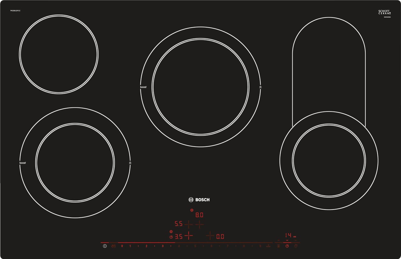 Bild von Bosch PKC801DP1C Serie 8 Elektrokochfeld 80 cm Schwarz