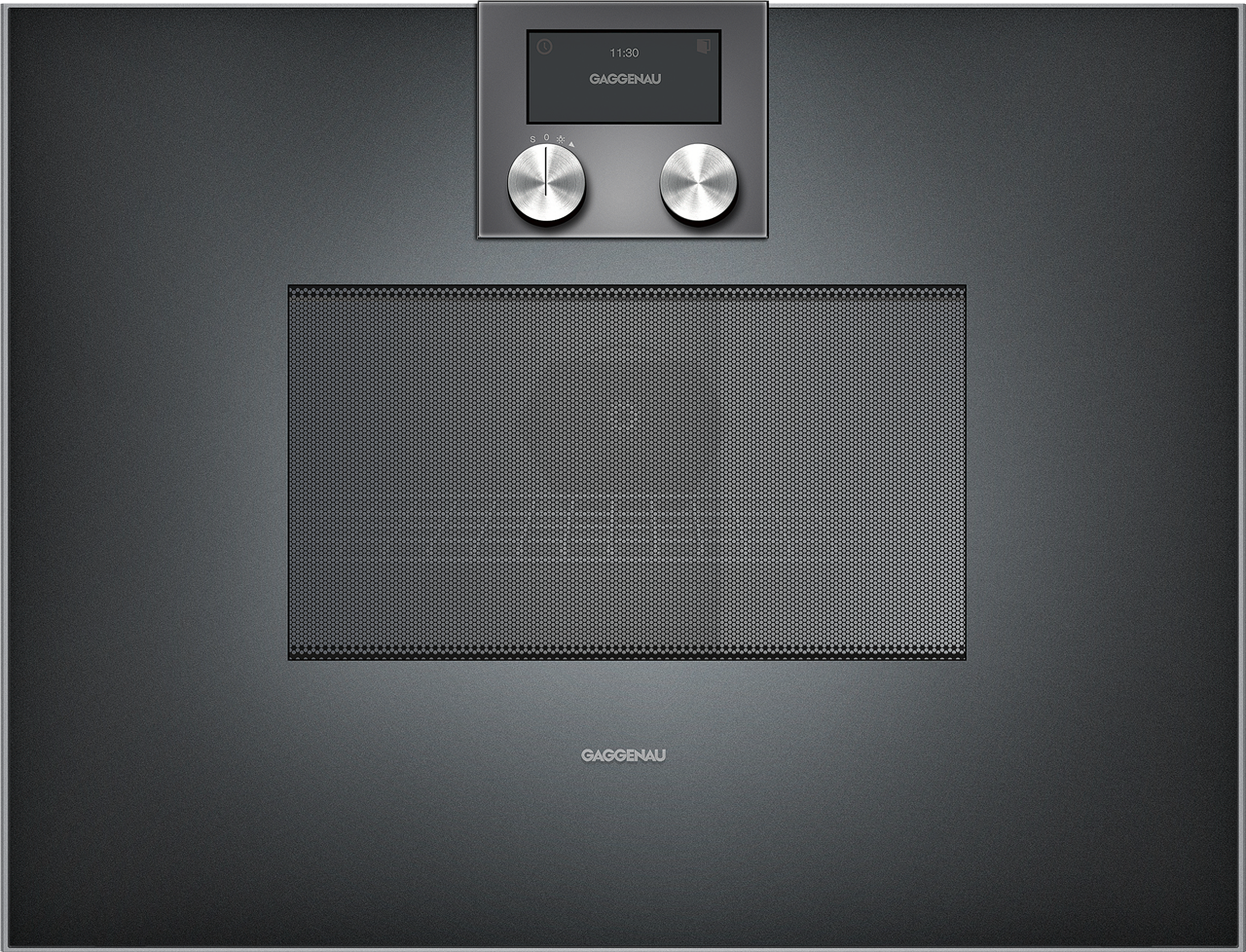 Bild von Gaggenau Mikrowellen-Backofen BM450100 Serie 400 Breite 60 cm Rechtsanschlag Bedienung oben Vollglastür in Gaggenau Anthrazit