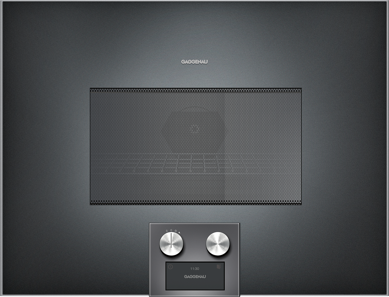 Bild von Gaggenau Mikrowellen-Backofen BM455100 Serie 400 Breite 60 cm Linksanschlag Bedienung unten Vollglastür in Gaggenau Anthrazit