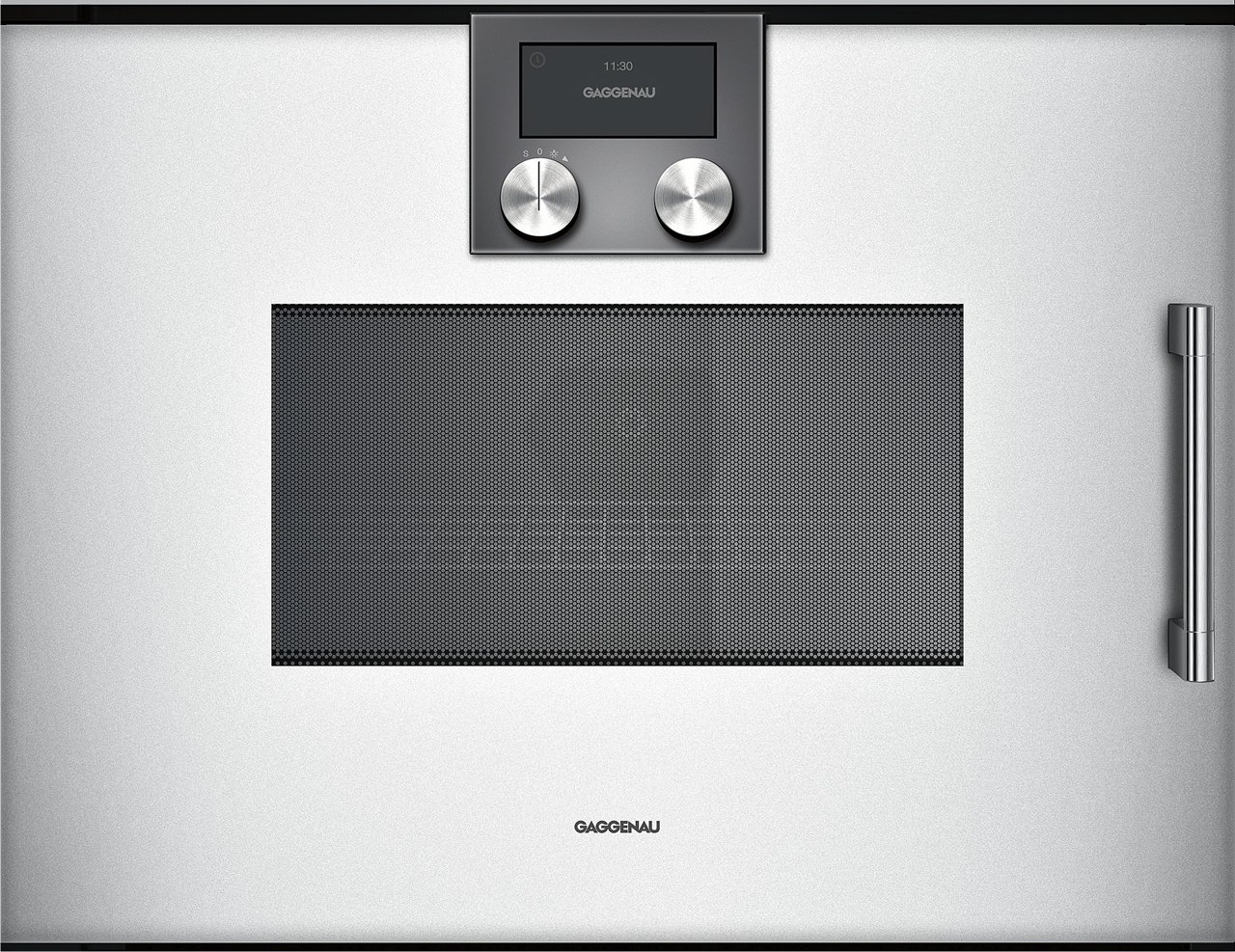 Bild von Gaggenau Mikrowellen-Backofen BMP251130 Serie 200 Vollglastür in Gaggenau Silber Linksanschlag