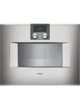 Bild von Gaggenau Dampfbackofen BS451110 Serie 400 Edelstahl hinterlegte Vollglastür Bedienung oben Linksanschlag