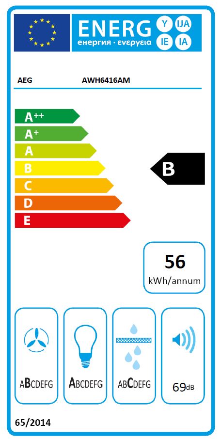 Bild von AEG AWH6416AM Design Wandhaube 60 cm Abluft Umluft Chrom, 942150691