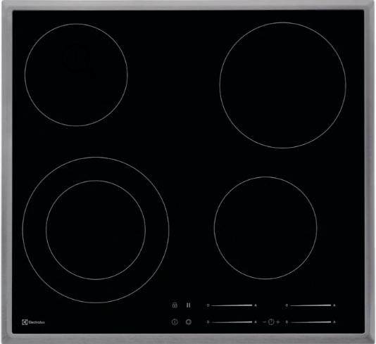 Bild von ELECTROLUX GK56TSCN, Glaskeramik-Kochfeld, Schwarz, Rahmenart: Normal, 949596887