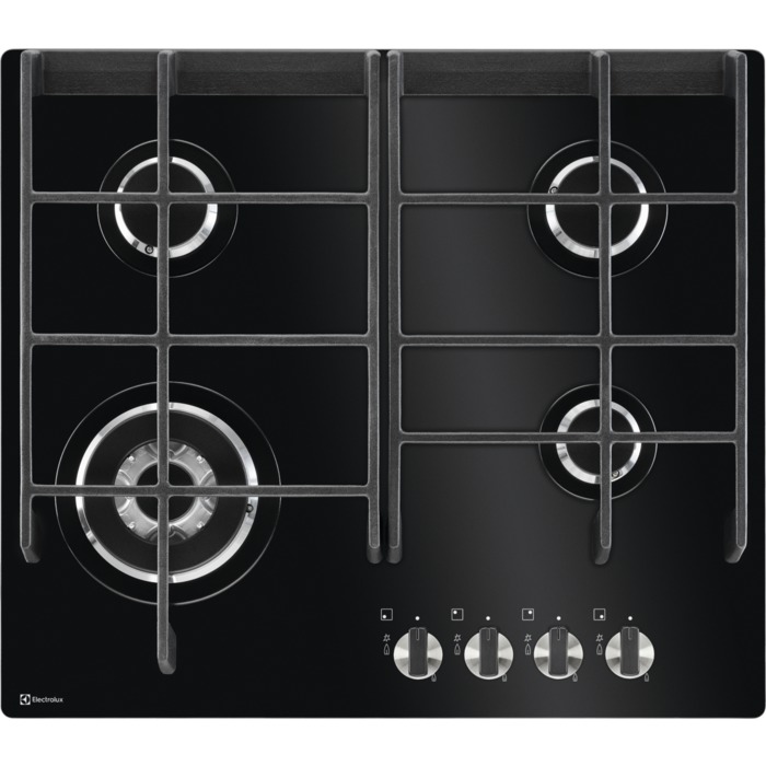 Bild von ELECTROLUX GK58DKG4O, Gas- Einbaurechaud, Schwarz, Anz. Kochzonen: 4, Volt + Frequenz, 949641033