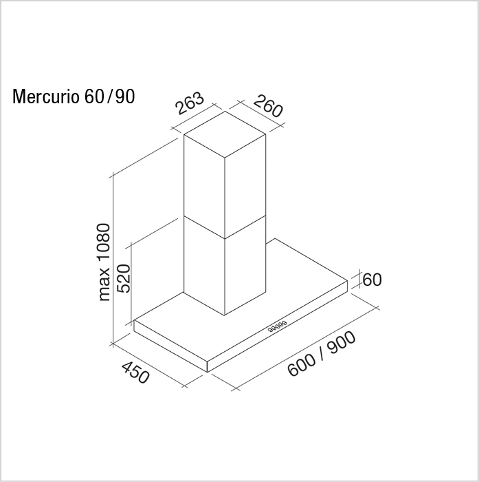 Bild von Fors MERCURIO 60 ES Dunstabzugshaube Einbau Edelstahl 60 cm