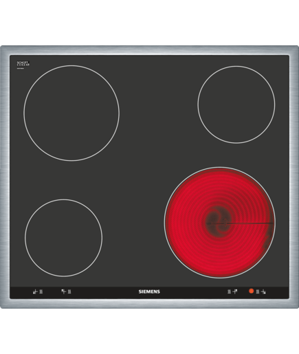 Bild von Siemens EA645GE17 iQ100 Elektrokochfeld 60 cm Kochfeld Herd gesteuert, Schwarz, Mit Rahmen aufliegend