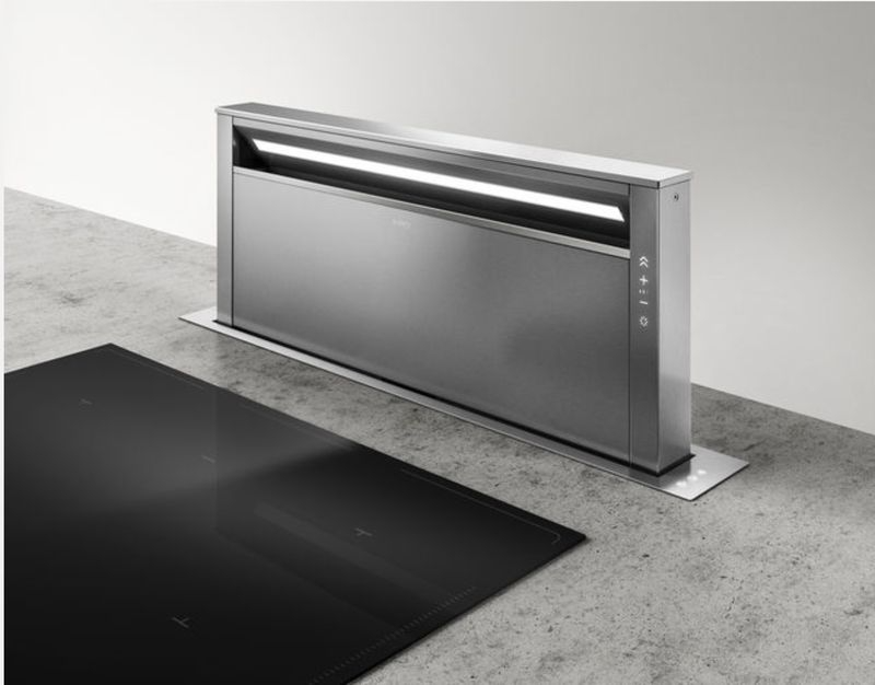 Bild von ELICA PRF0161680 GETUP IX/A/90 Downdraft Edelstahl, schwarzer Soft-Touch-Effekt + schwarzes Glas, Gusseisen-Effekt, Gusseisen-Effekt + abdeckbar Schwarzes