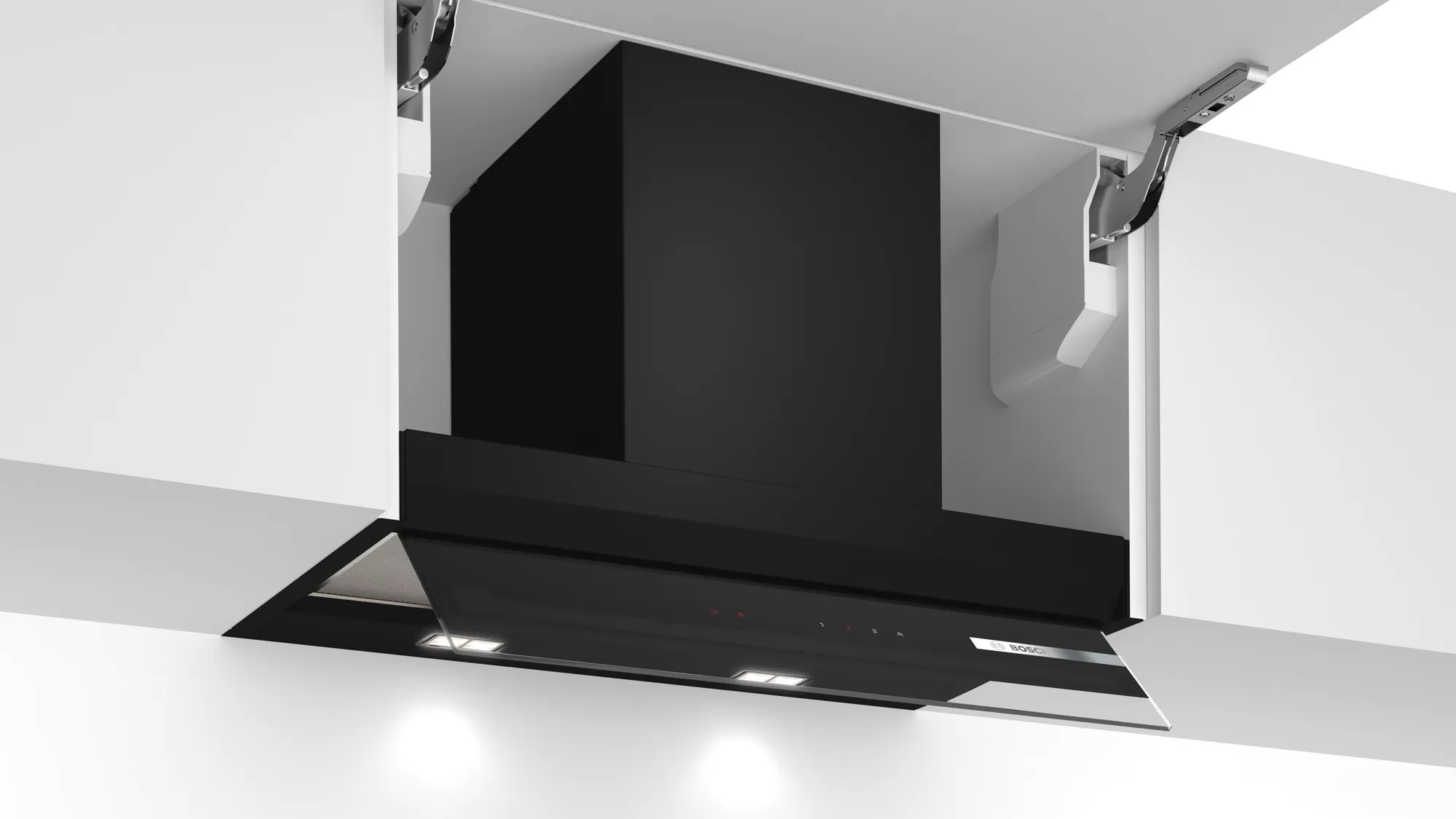 Bild von Bosch DBB67AM60 Serie 6, Integrierte Designhaube, 60 cm, Klarglas schwarz bedruckt