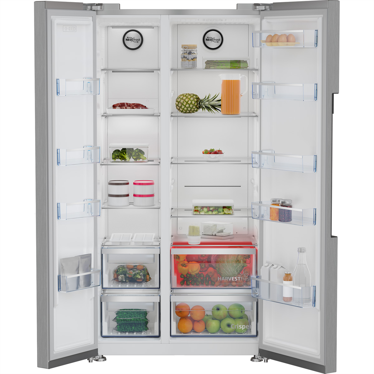 Bild von Beko GN163140PTCHN Foodcenter 558l Side by Side, No Frost silber, ohne Wasser/IceMaker