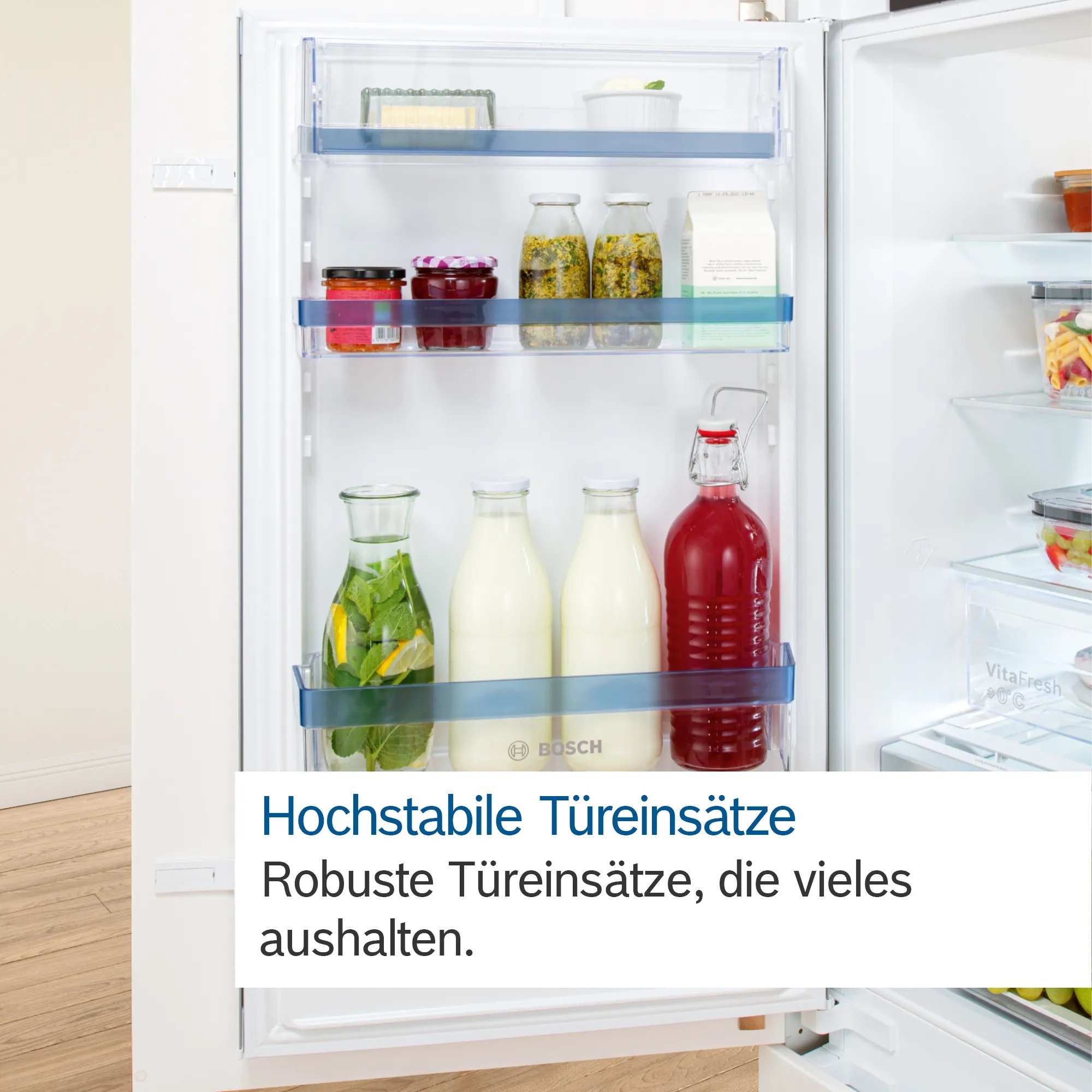 Bild von Bosch KIL42ADD1H Serie 6 Einbau-Kühlschrank mit Gefrierfach 122.5 x 56 cm Flachscharnier mit Softeinzug, rechts