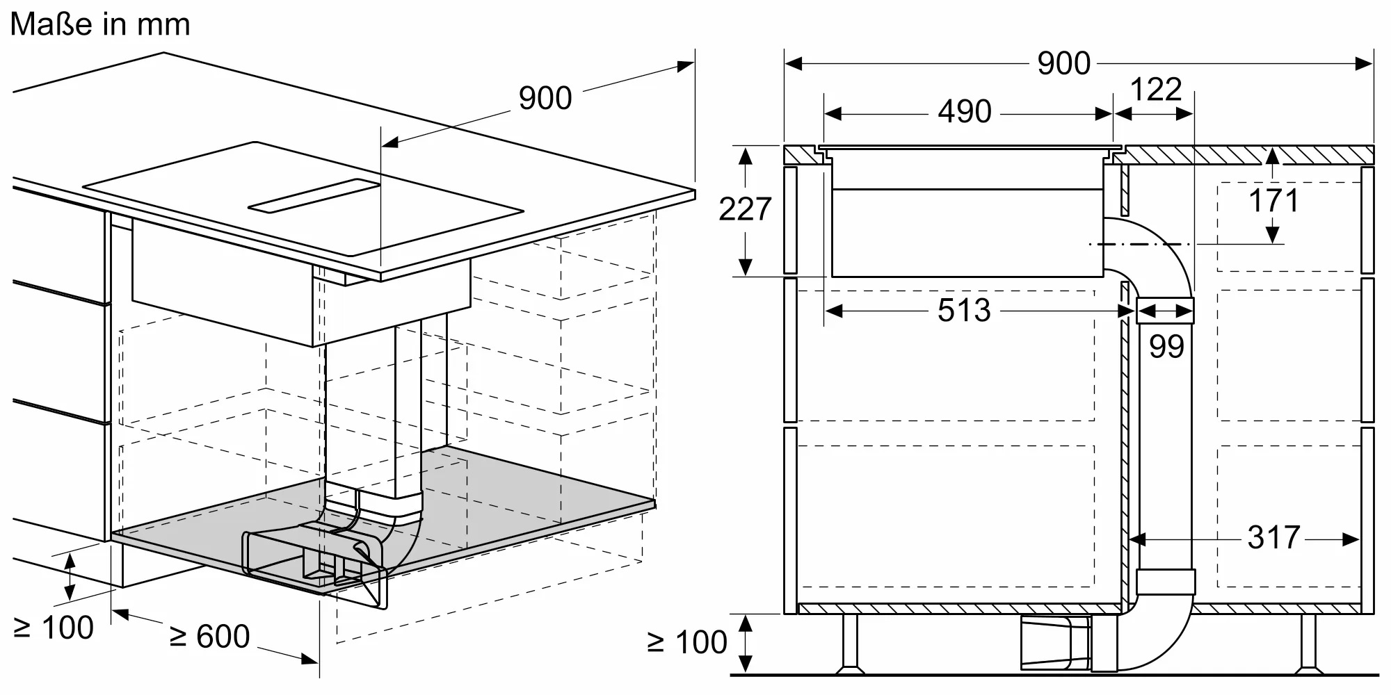 Bild von Bosch PVQ711F15E Serie 6 Induktions Kochfeld mit integriertem Dunstabzug 70 cm Rahmenlos aufliegend