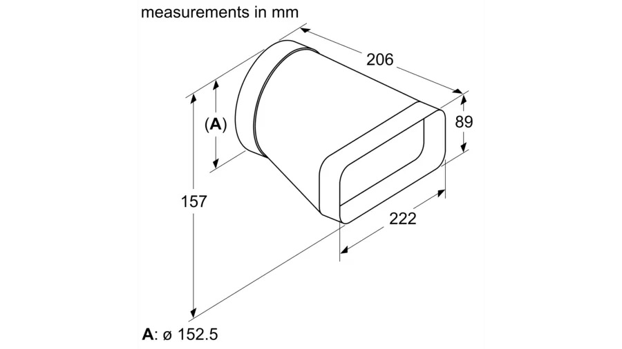 Bild von Siemens HZ9VDSI0 Adapterrohrstück ⌀ 150 mm rund-flach Installationszubehör