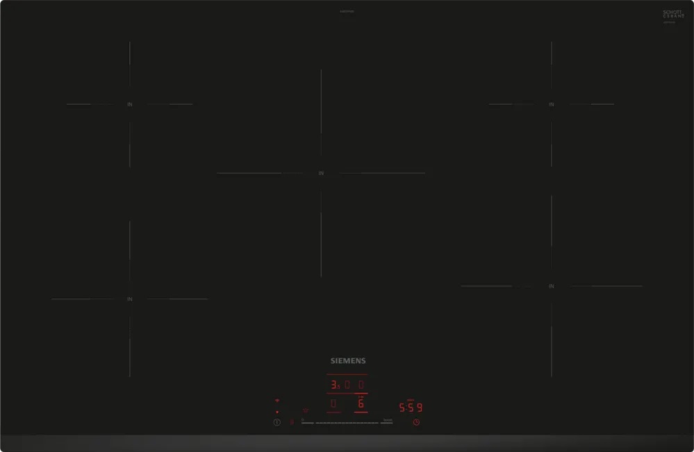 Bild von Siemens EH831HVB1E iQ100 Induktionskochfeld 80 cm Schwarz, Rahmenlos aufliegend
