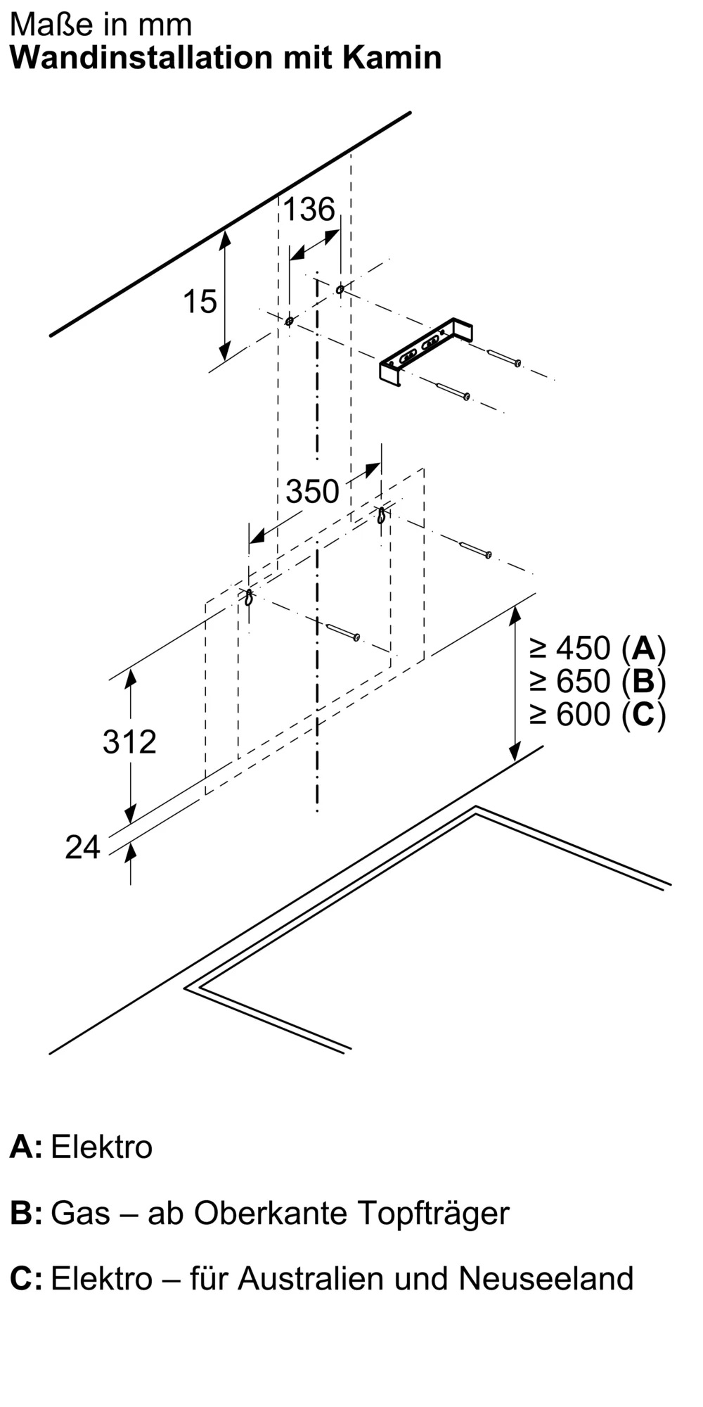 Bild von Bosch DWK85DK60 Serie 2 Wandhaube 80 cm Klarglas schwarz bedruckt