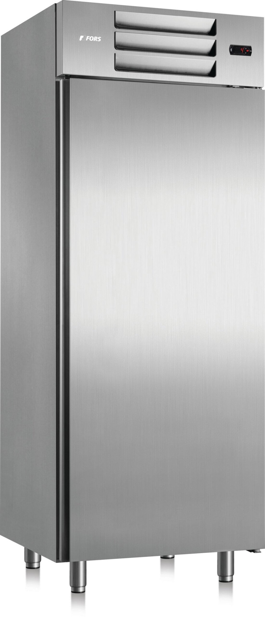 Bild von FORS GCV 550 ES Gastronomie-Kühlschrank, Volltür, Edelstahl, GN 2/1 Bandung rechts, wechselbar Edelstahl