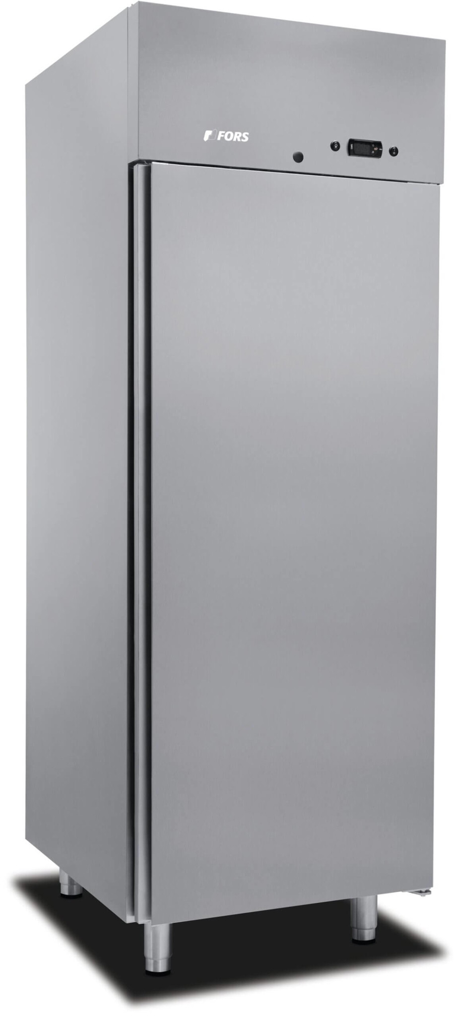 Bild von FORS GCV 701 ESSL Gastronomie-Kühlschrank, Volltür, Edelstahl, GN 2/1 Bandung rechts, wechselbar Edelstahl