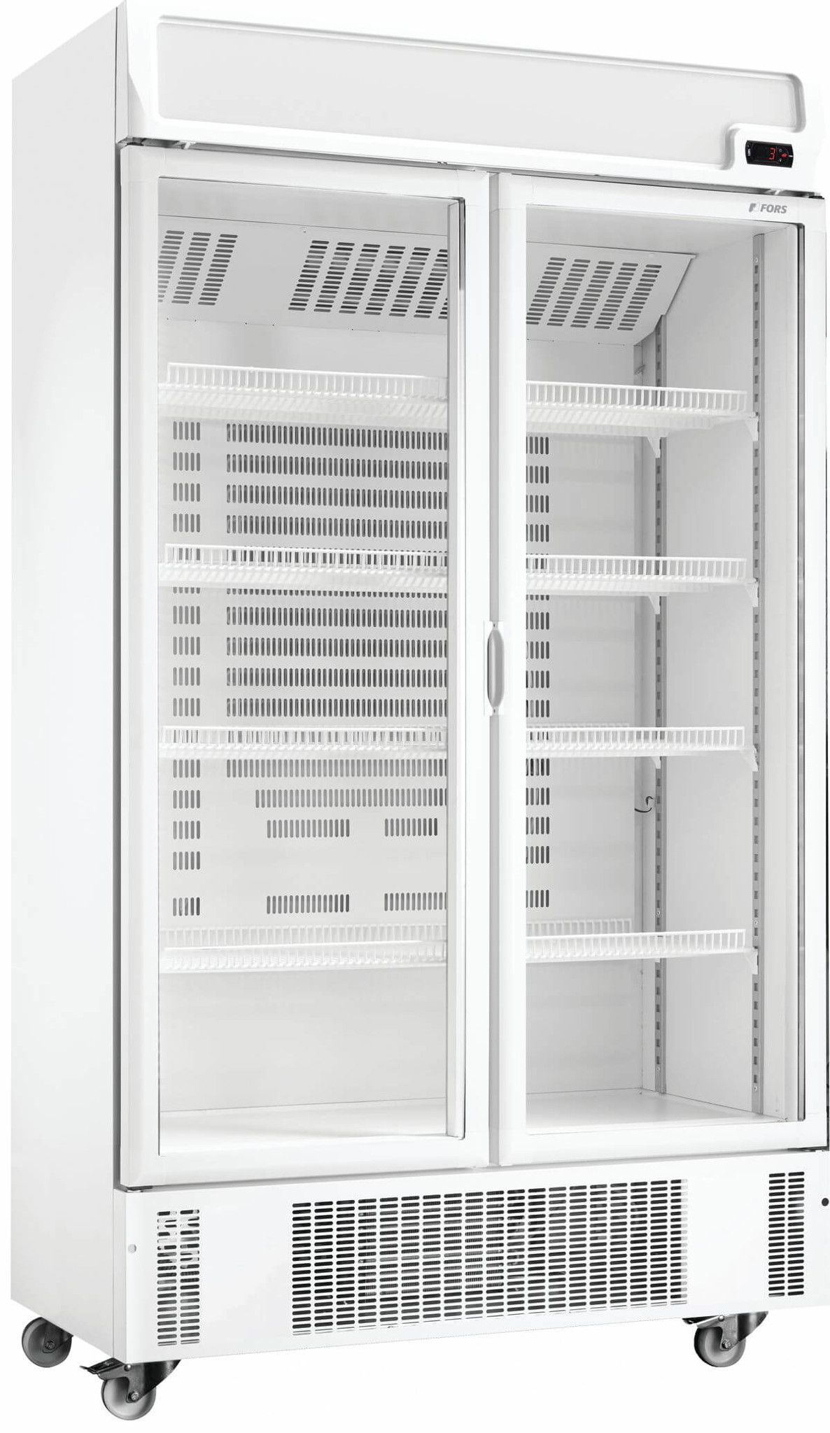 Bild von FORS DCCDV 800 WG Gewerbe-Kühlschrank, doppelte Glastür/Display, weiss Bandung links fest/rechts fest Weiss