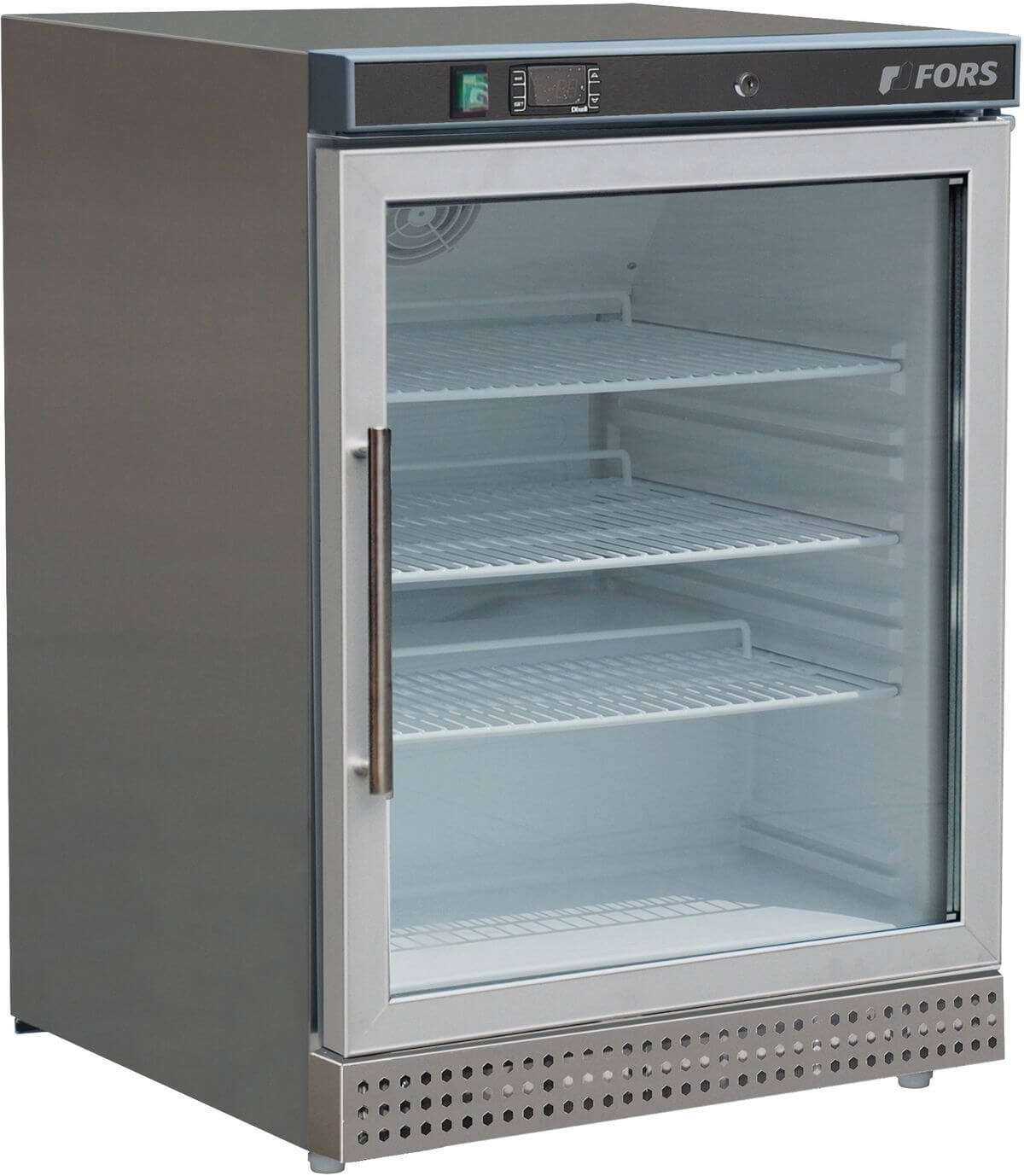 Bild von FORS UCV 1200 GES Gewerbe-Kühlschrank, Glastür, Edelstahl Bandung rechts, wechselbar Edelstahl