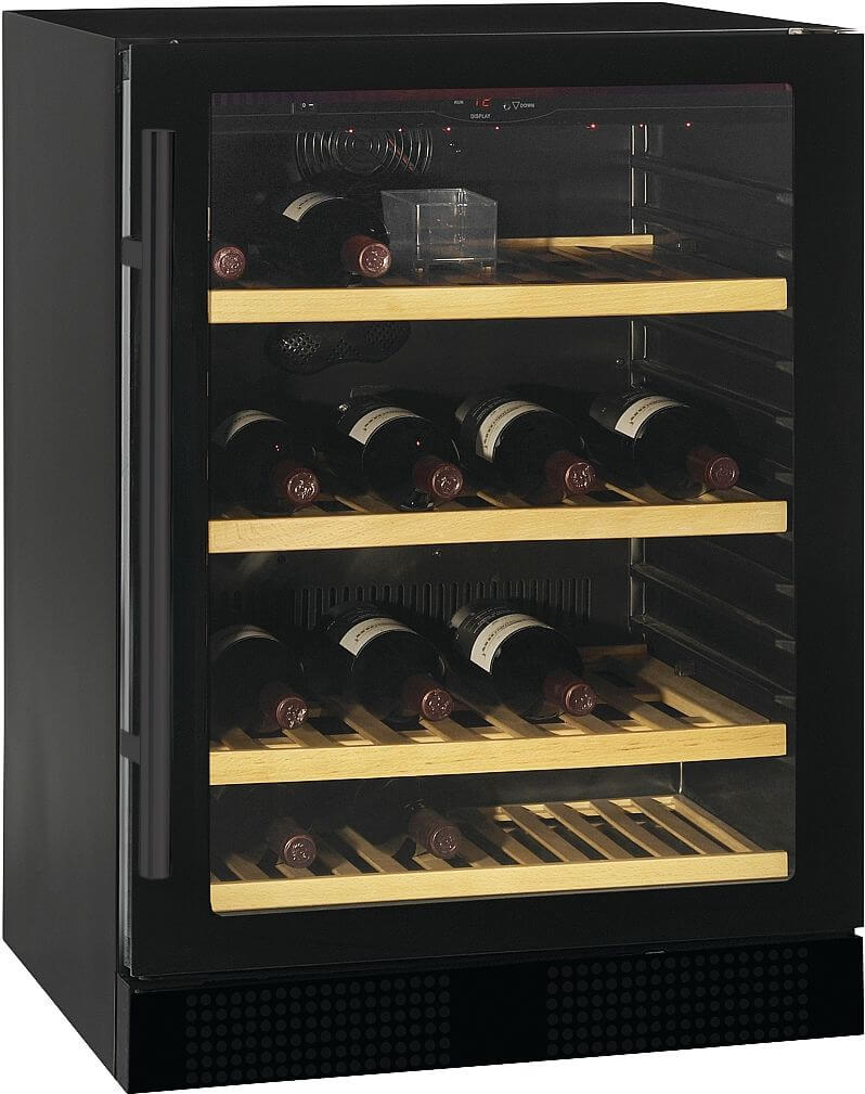 Bild von FORS VS 8248 NG Weintemperierschrank, Glastür, schwarz, 1 Zone Bandung rechts, wechselbar Schwarz