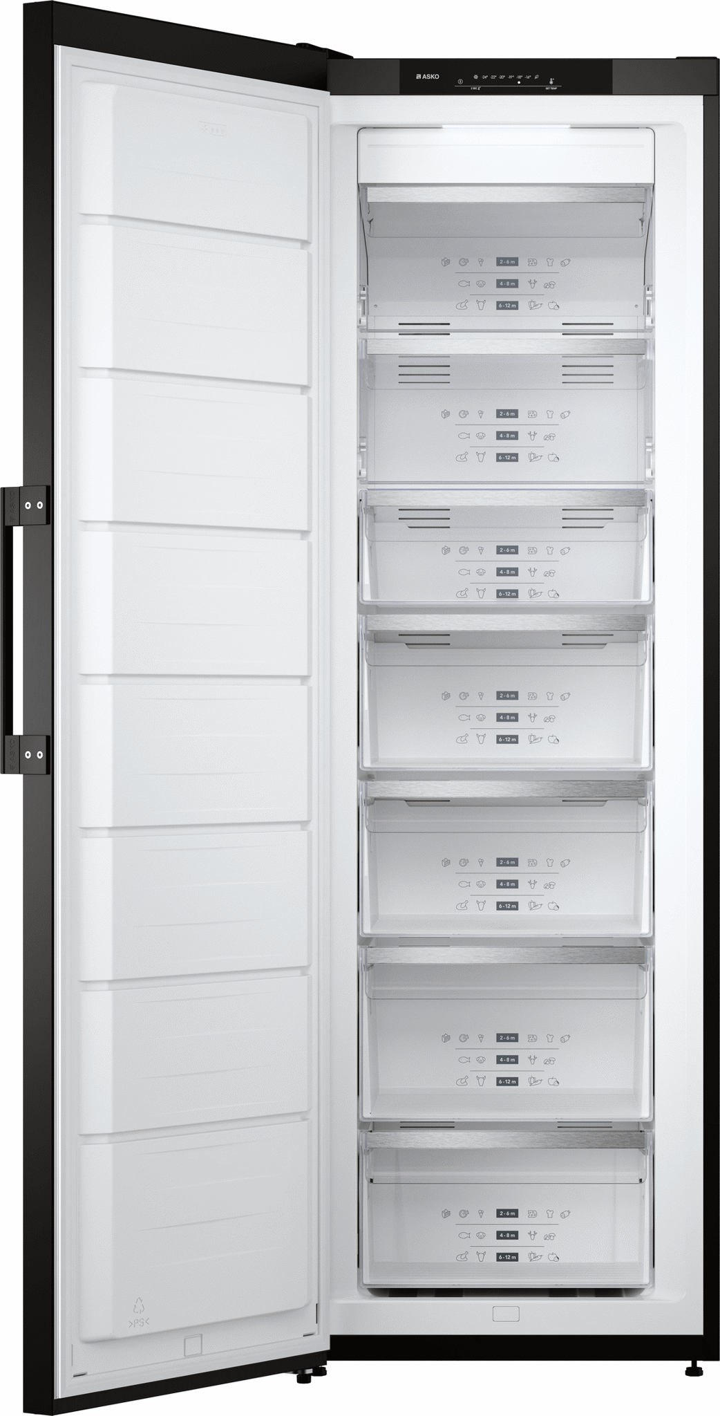 Bild von ASKO FN 23841 B Gefrierschrank freistehend ASKO PREMIUM Bandung links, wechselbar Front BlackSteel und schwarz