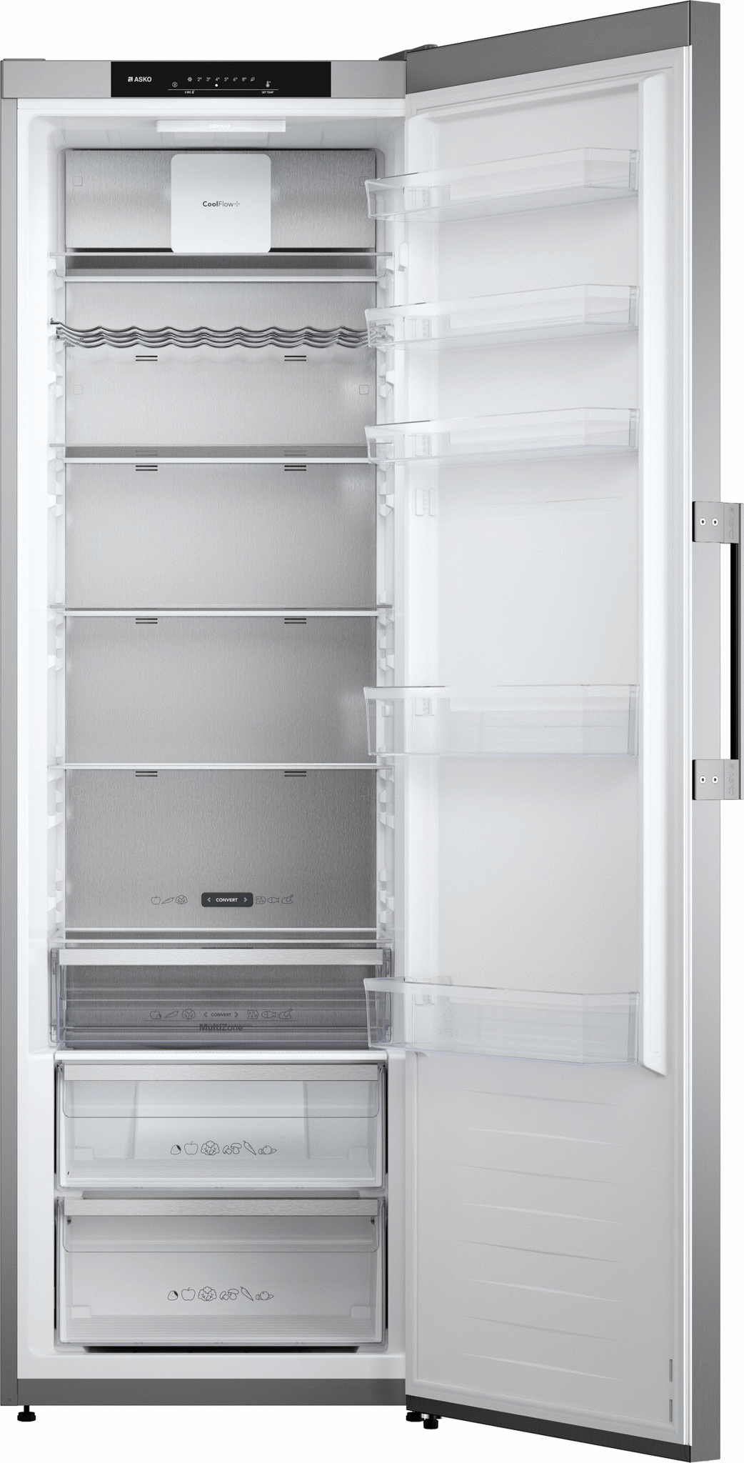 Bild von ASKO R 23841 S Kühlschrank freistehend ASKO PREMIUM Bandung rechts, wechselbar Edelstahlfront und silber