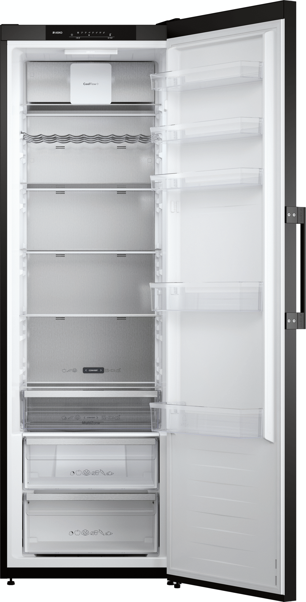 Bild von ASKO R 23841 B Kühlschrank freistehend ASKO PREMIUM Bandung rechts, wechselbar Front BlackSteel und schwarz