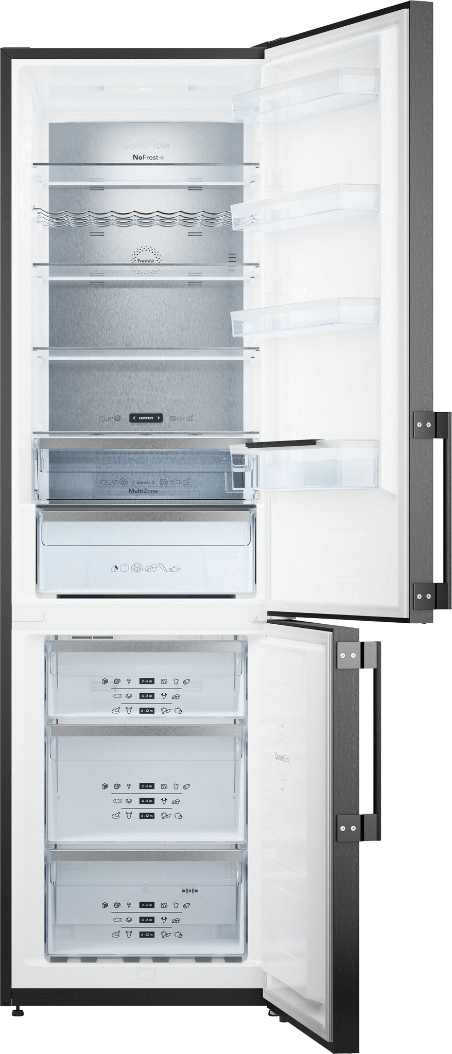 Bild von ASKO RFN 232041 B Kühl-Gefrierkombination freistehend ASKO PREMIUM Bandung rechts, wechselbar Front BlackSteel und schwarz