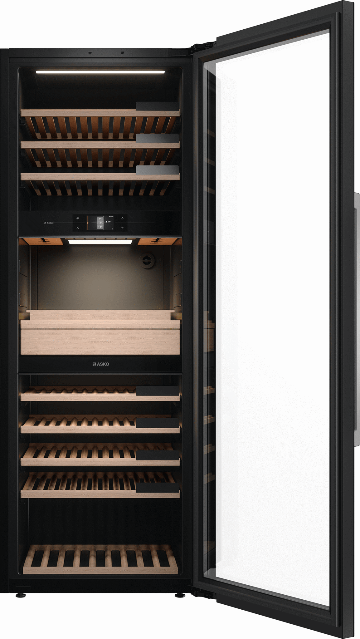 Bild von ASKO WCN 311942 G Weinkühlschrank freistehend ASKO ELEMENTS Bandung rechts, wechselbar Glassfront schwarz