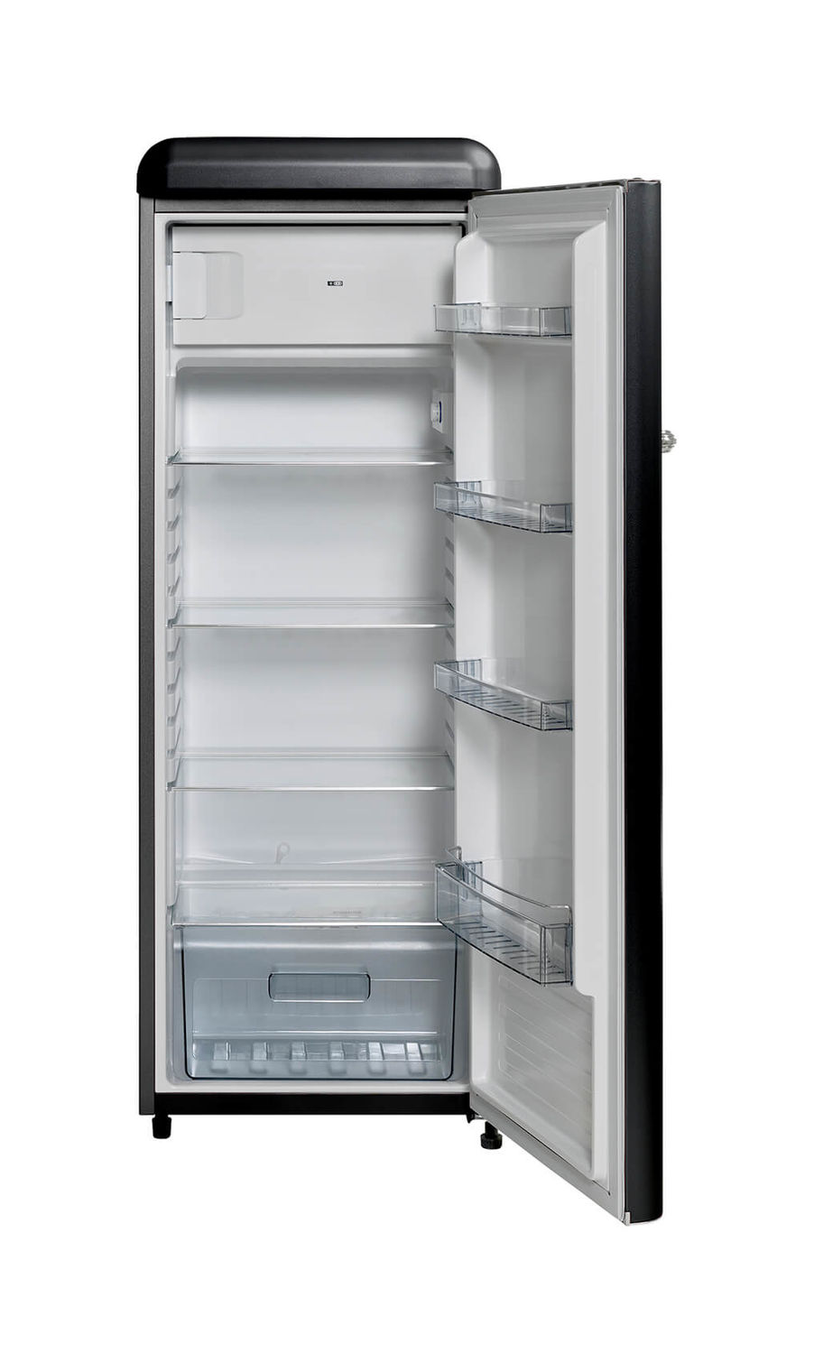 Bild von SIBIR Oldtimer OT 23010 BL Kühlschrank mit Gefrierfach Schwarz rechts