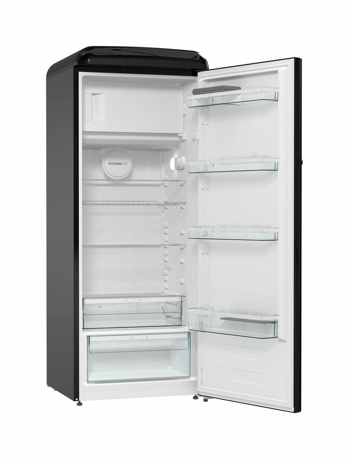 Bild von SIBIR Oldtimer OT 25010 BL Kühlschrank mit Gefrierfach Schwarz rechts