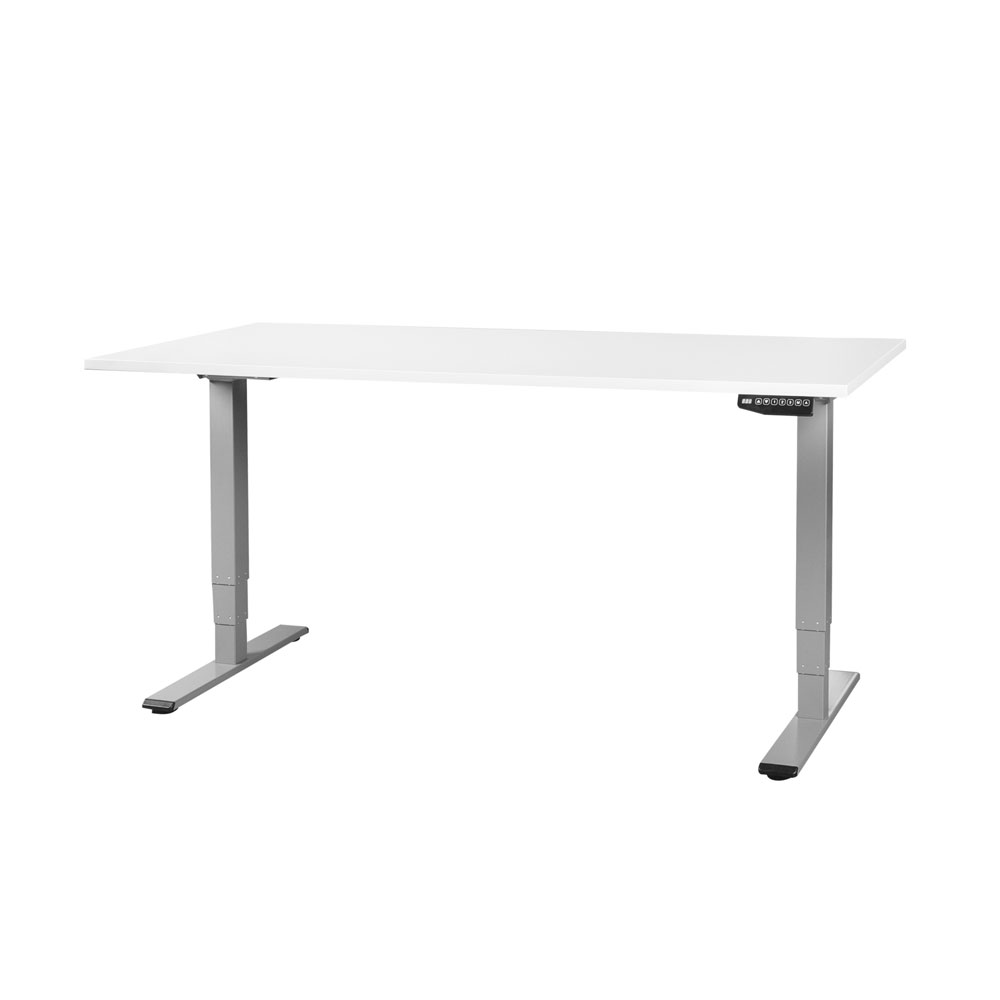 Bild von CONTINI höhenverstellbarer Bürotisch 2.0x0.9m weiss / Gestell grau RAL 7045