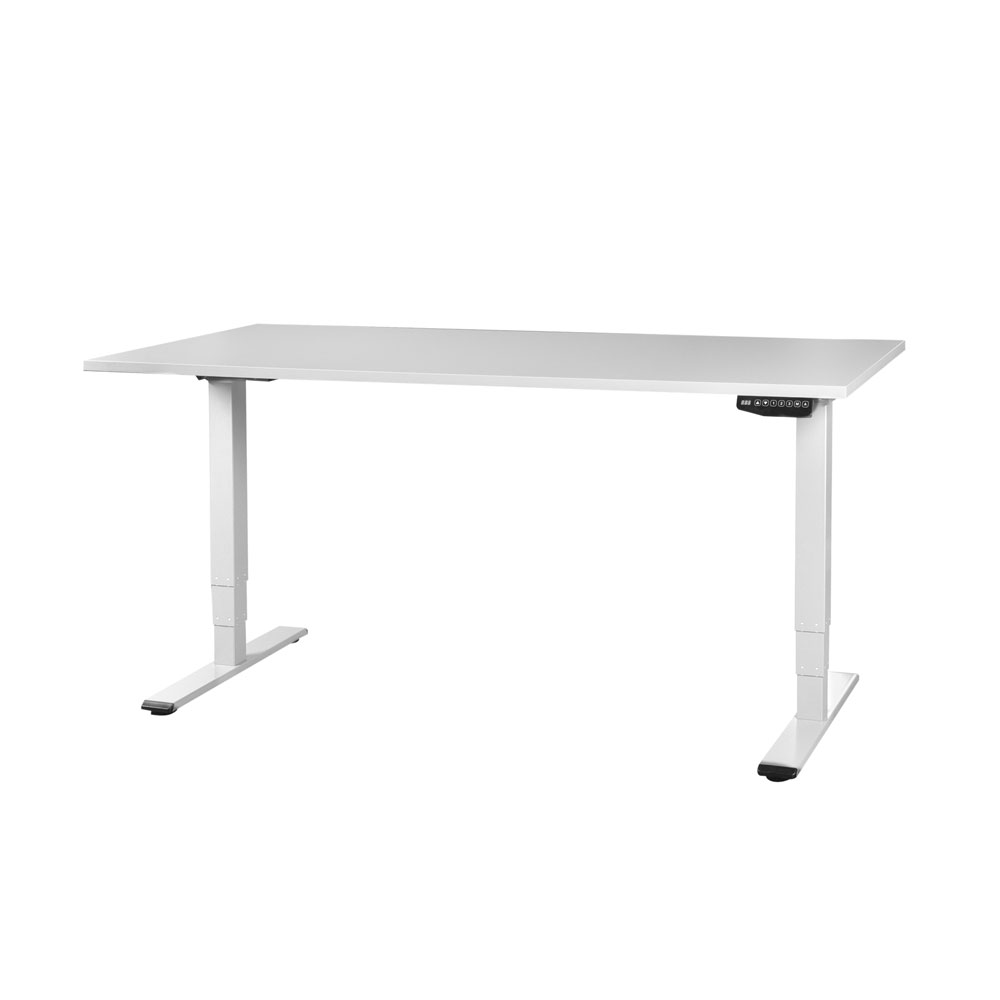Bild von CONTINI höhenverstellbarer Bürotisch 1.8x0.8m grau / Gestell weiss RAL9016