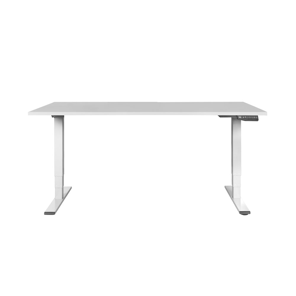 Bild von CONTINI höhenverstellbarer Bürotisch 2.0x0.9m grau / Gestell weiss RAL9016