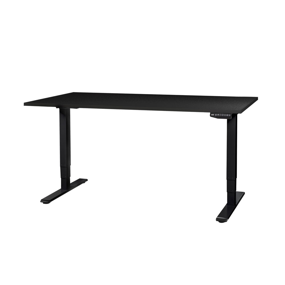 Bild von CONTINI höhenverstellbarer Bürotisch 1.6x0.8m schwarz / Gestell schwarz RAL 9005