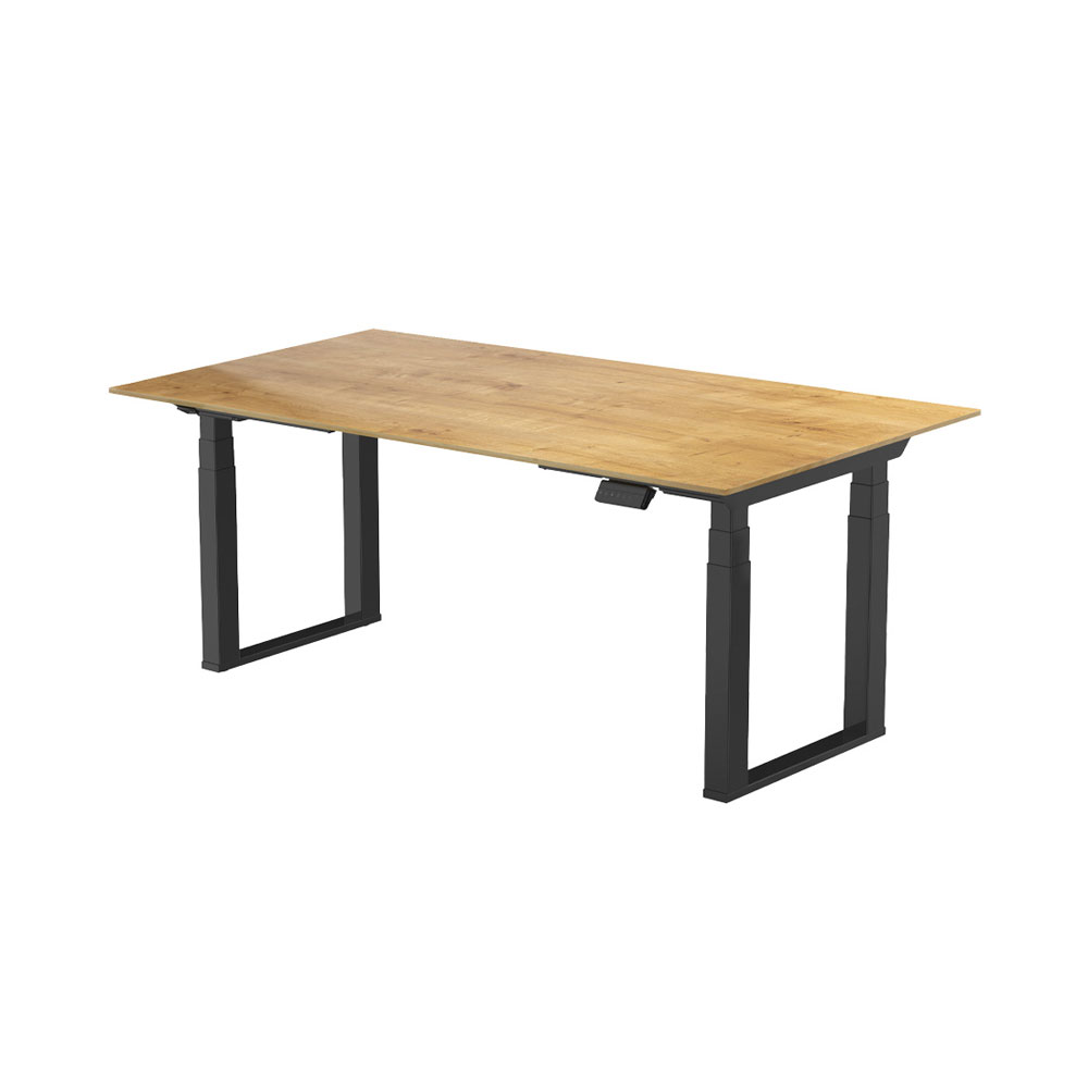 Bild von CONTINI höhenverstellbarer Bürotisch 2.0x0.9m Eiche / Gestell ET223Q schwarz