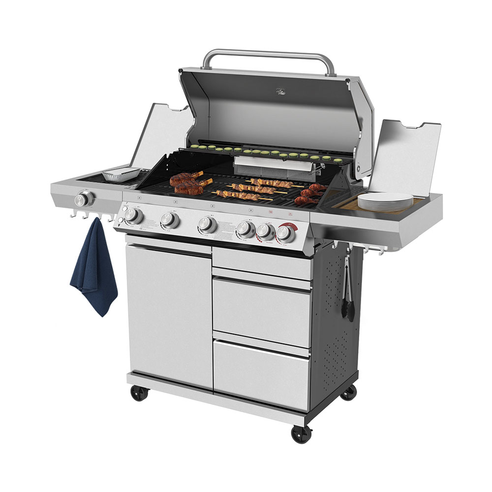 Bild von Gasgrill Expert 6 Brenner + Seitenbrenner Edelstahl