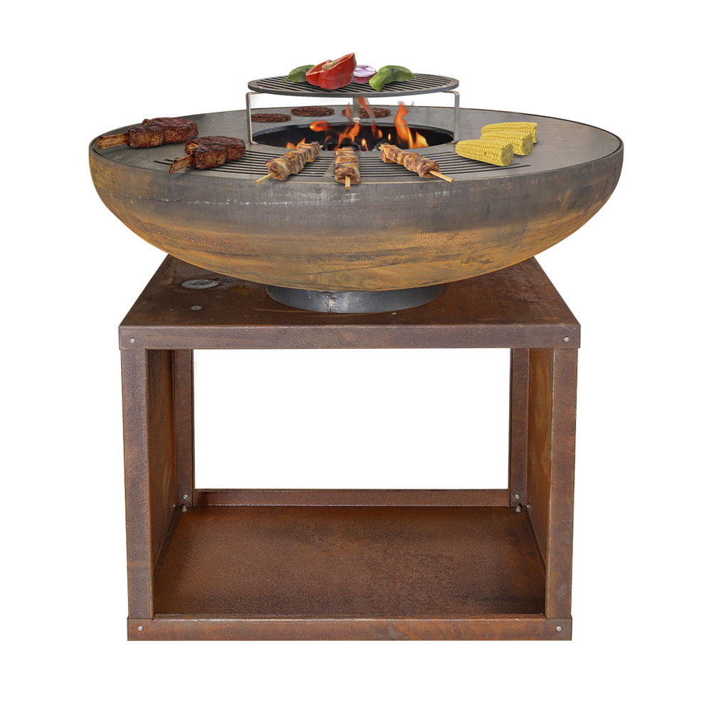 Bild von Mr.Grill Feuerschale Rusty 100cm mit Holzfach