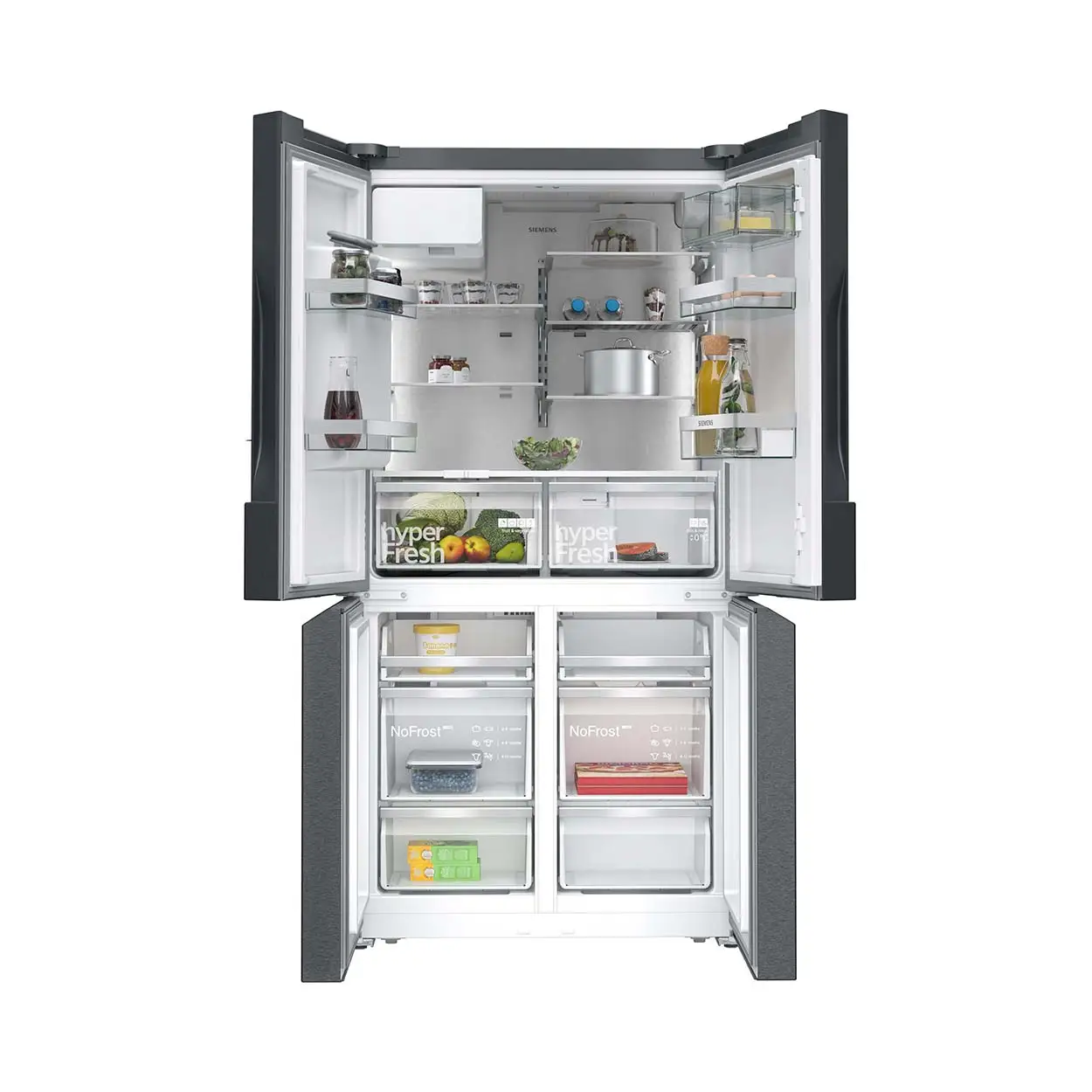 Bild von Siemens KF96DAXEA iQ500 Kühl-Gefrier-Kombination mehrtürig 183 x 90.5 cm BlackSteel