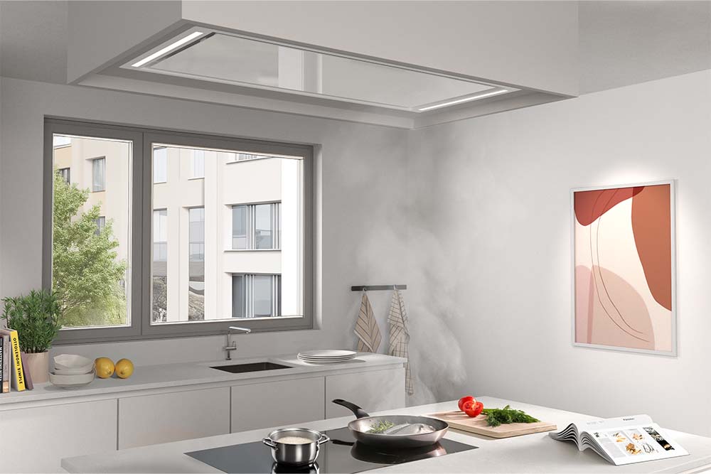 Bild von Wesco FVR-L Alto 80 weiss Abluft, Deckenhaube mit Licht, Ventilator extern, 4013735-010