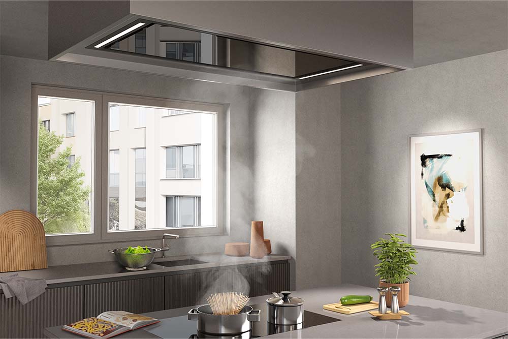 Bild von Wesco FVR-L Alto 100 schwarz Abluft, Deckenhaube mit Licht, Ventilator extern, 4013737-020