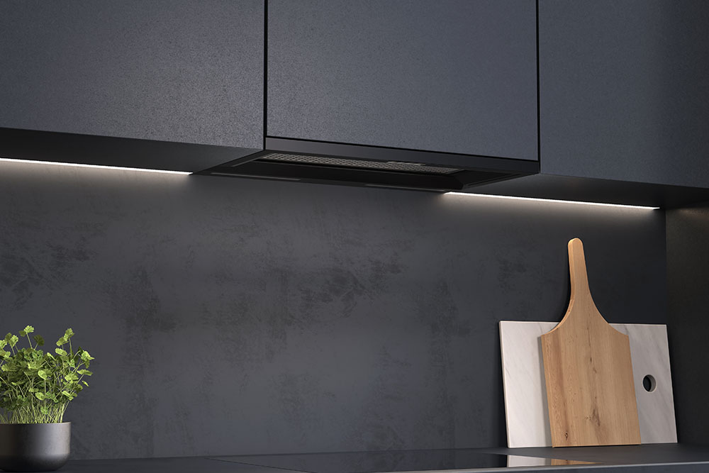 WESCO EVME 218-60 Umluft mattschwarz, WESCO Einbauhaube