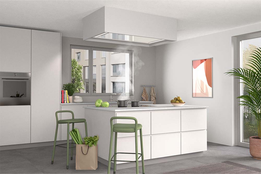 WESCO EVRE-L Alto 80 weiss Umluft, Deckenhaube mit Licht