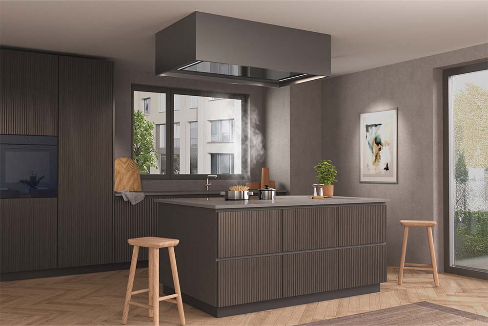 WESCO EVRE-L Alto 80 schwarz Umluft, Deckenhaube mit Licht