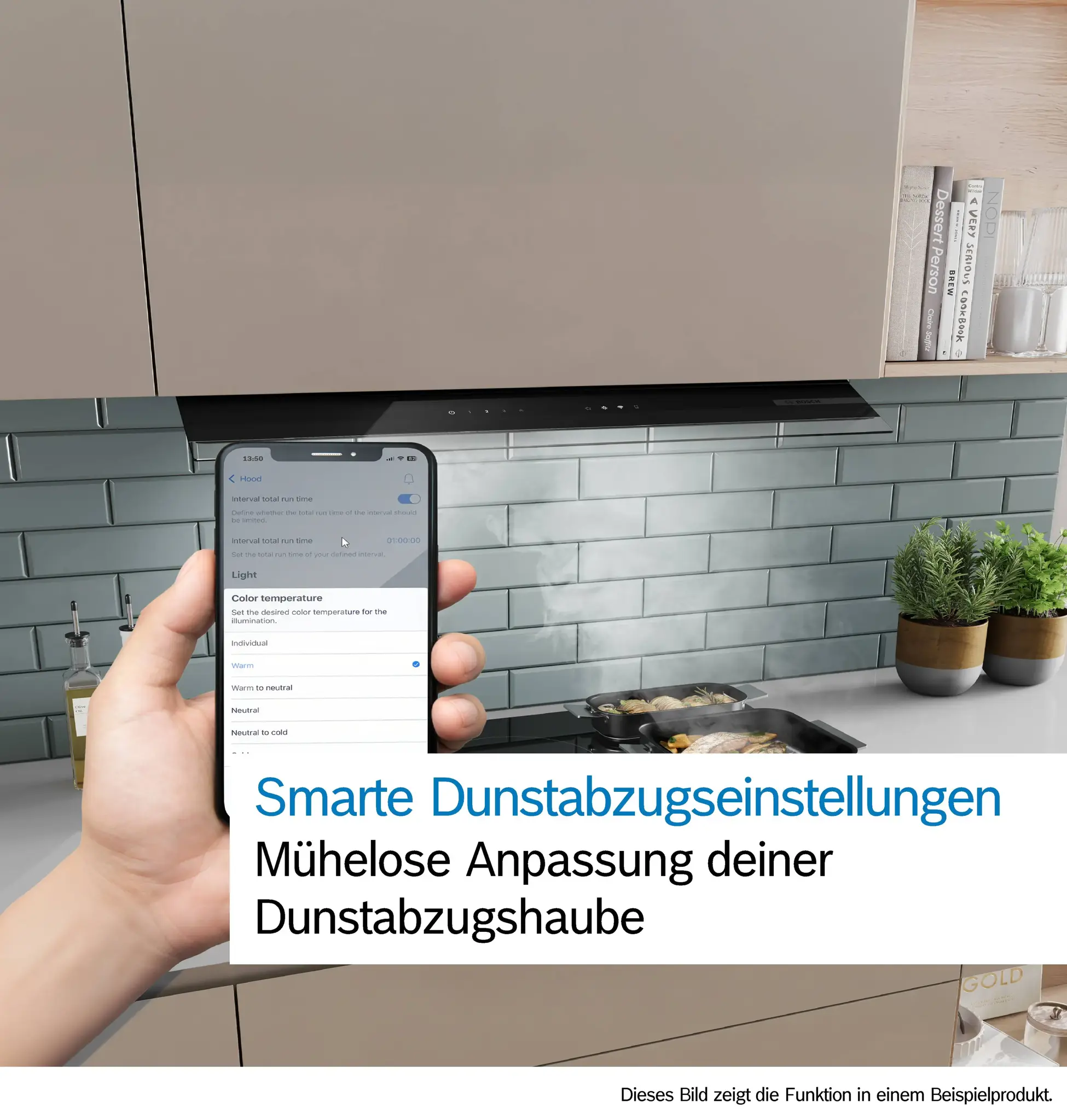 Bosch DBB97DP60 Integrierte Designhaube, 90 cm, Klarglas schwarz bedruckt, Mattschwarz, Bild 14