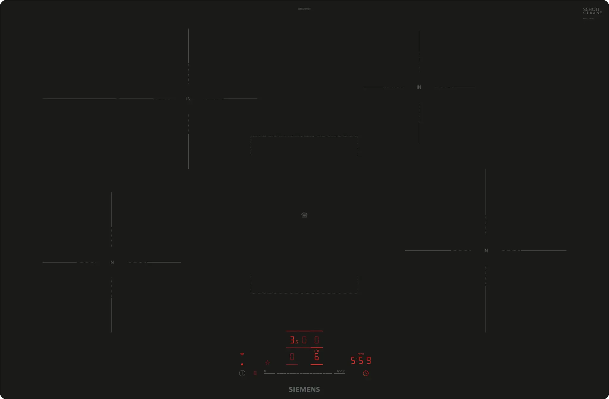 Siemens EH801HFB1E iQ300, Induktionskochfeld, 80 cm, flächenbündig (integriert)