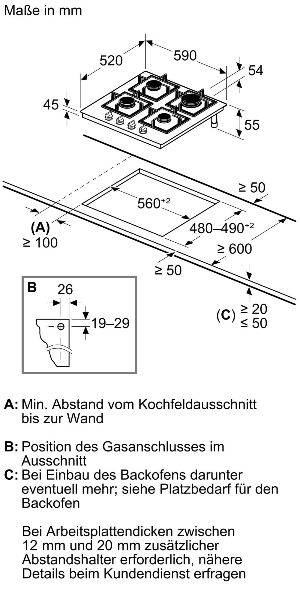 Siemens ER6A6PH40 iQ700, Gaskochfeld, 60 cm, Hartglas, Schwarz, Bild 11