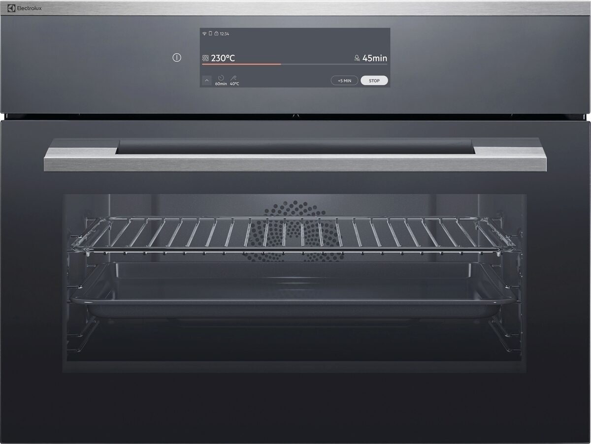 Electrolux EB4SL80DCN Kompakt-Backofen Chrom mit Antifingerprint Beschichtung Beheizungsart: Heissluft, 944005317